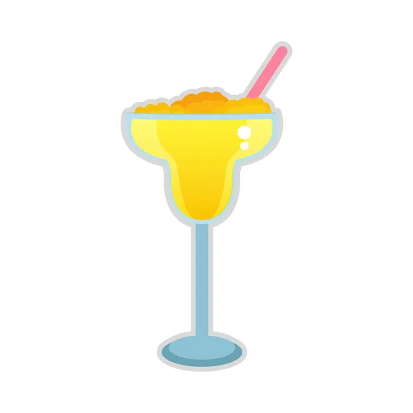 Cocktail tropical frio isolado com gelo — Vetor de Stock