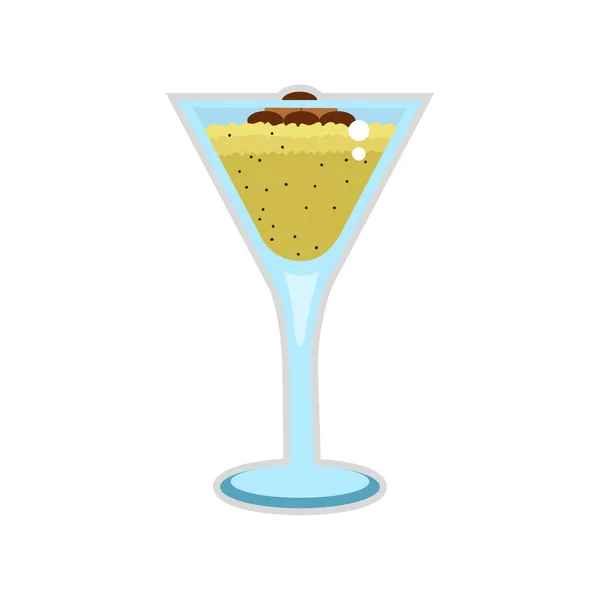 Cocktail tropical froid isolé avec grains de café — Image vectorielle