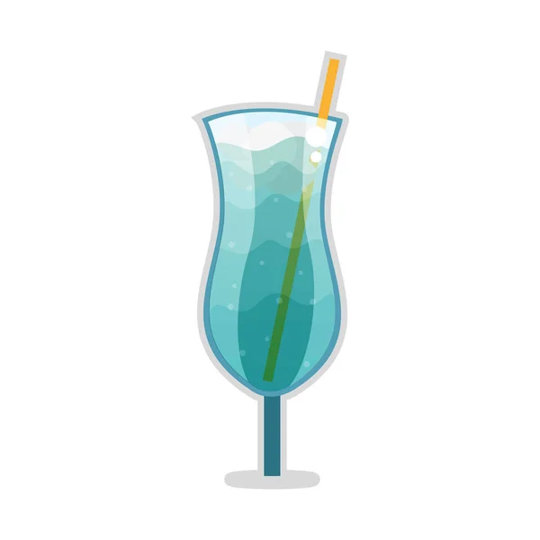 Izolovaný studený tropický koktejl s ledem — Stockový vektor