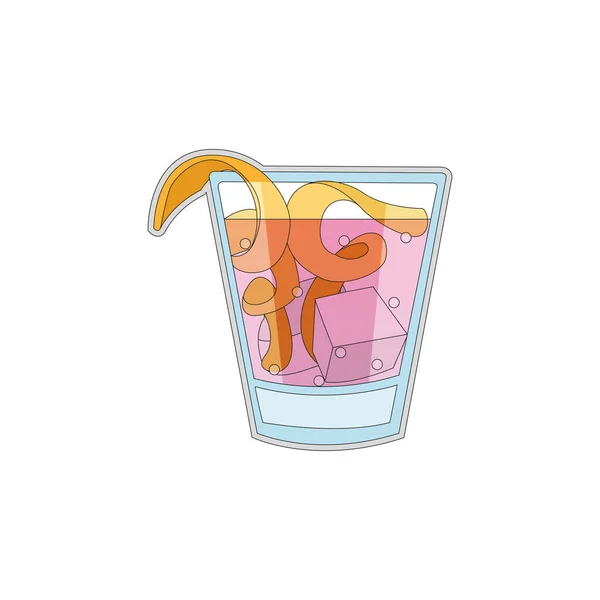 Холодный тропический коктейль с оранжевой кожей — стоковый вектор