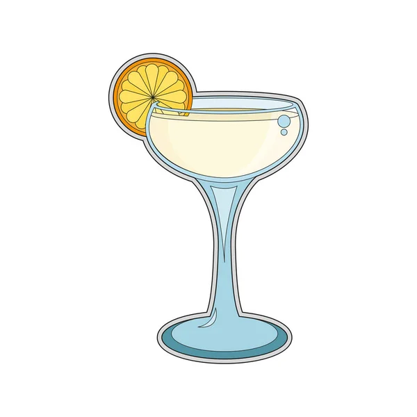 Cocktail tropical isolado com uma fatia de laranja — Vetor de Stock