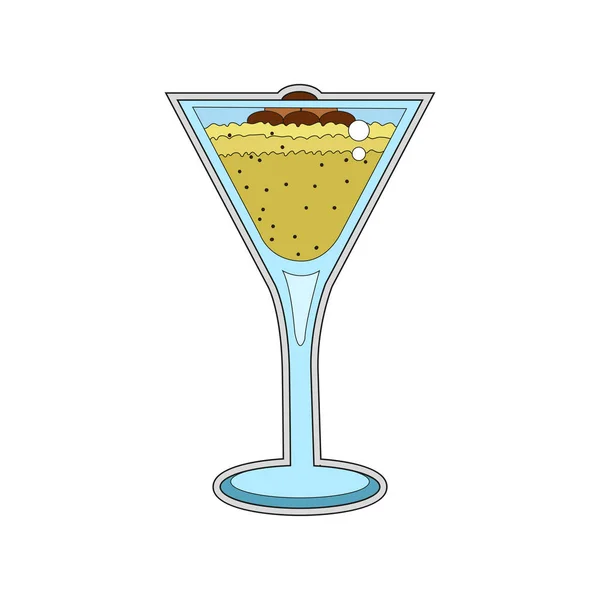 Cocktail tropical froid isolé avec grains de café — Image vectorielle