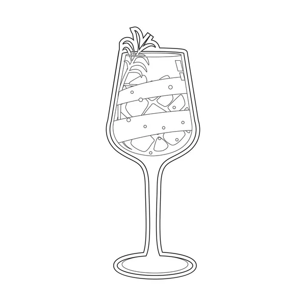 Изолированный тропический коктейль с листом и льдом — стоковый вектор