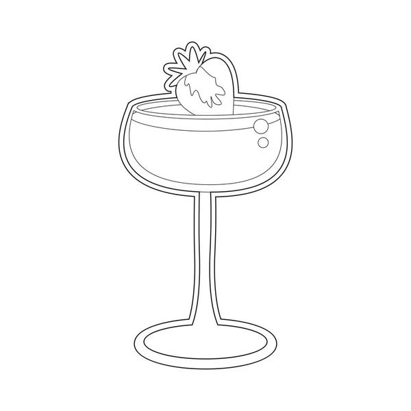 Cocktail tropical isolé avec une tranche de fraise — Image vectorielle