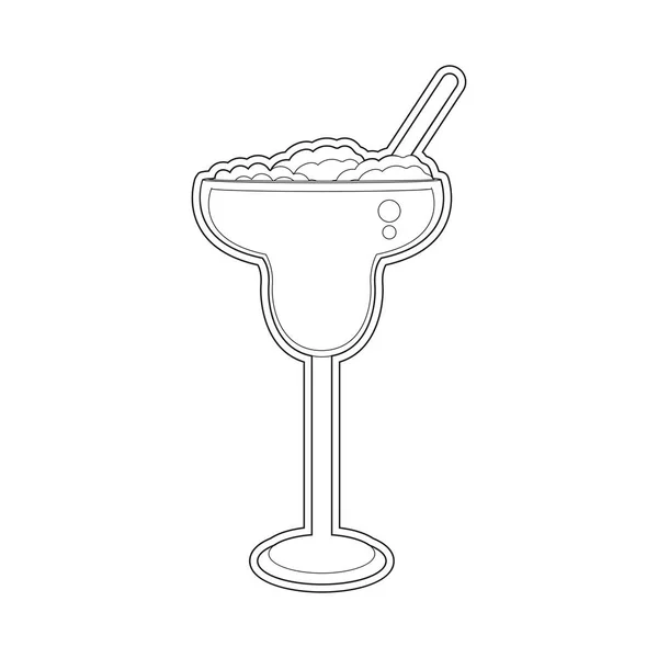 与冰隔离的冷热带鸡尾酒 — 图库矢量图片