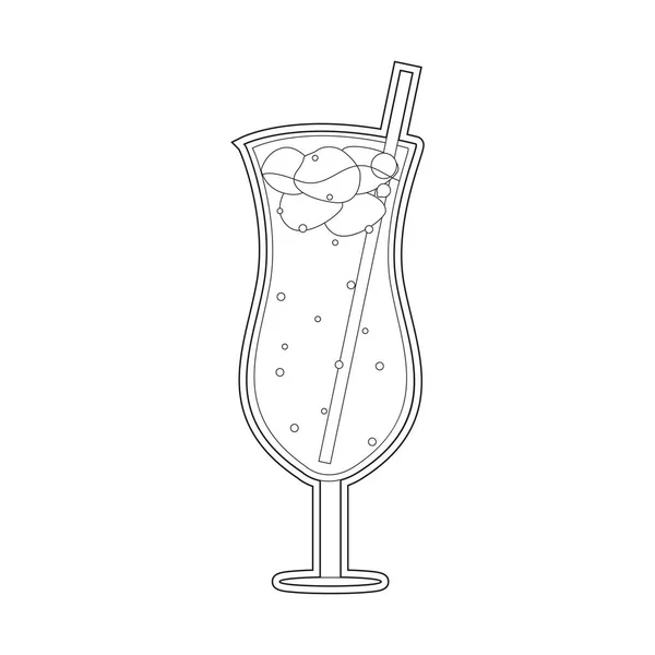 与冰隔离的冷热带鸡尾酒 — 图库矢量图片