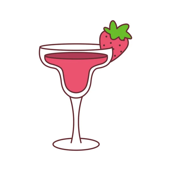 Isolated cocktail icon with a strawberry — Stock Vector