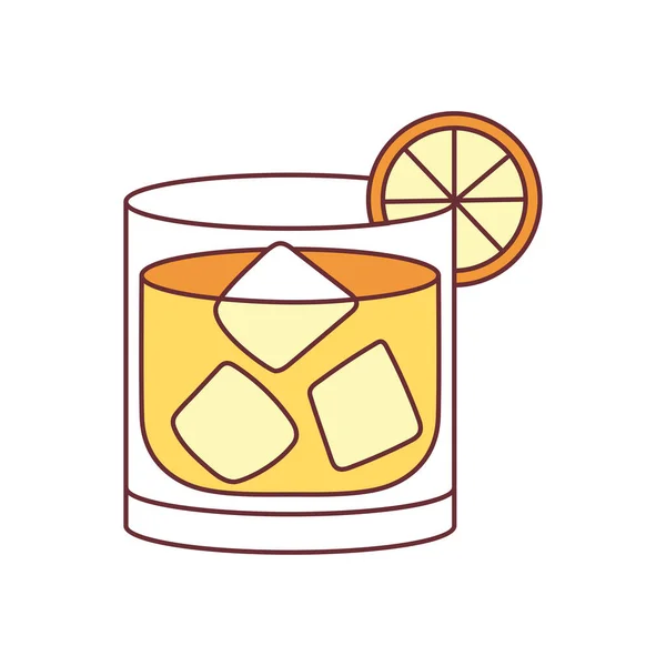 Icono de cóctel tropical aislado con limón — Vector de stock