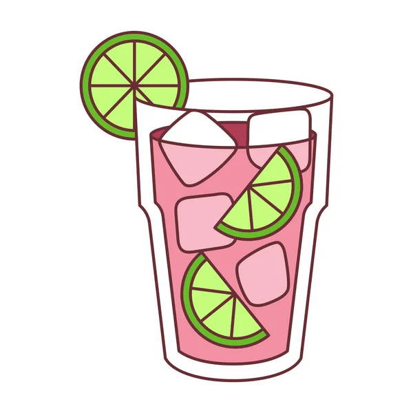 Isolée icône de cocktail tropical avec un citron — Image vectorielle