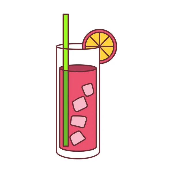 Icono de cóctel tropical aislado con limón — Vector de stock