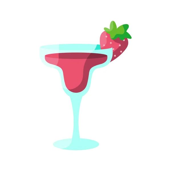 Isolated cocktail icon with a strawberry — Stock Vector