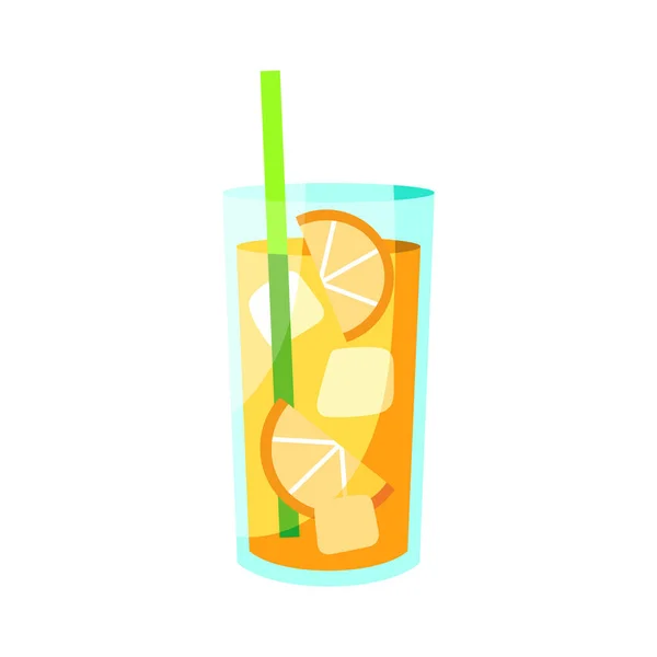 Icono de cóctel tropical aislado con limón — Vector de stock