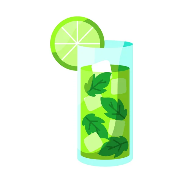 Isolated tropical cocktail icon with a lemon — Stock Vector