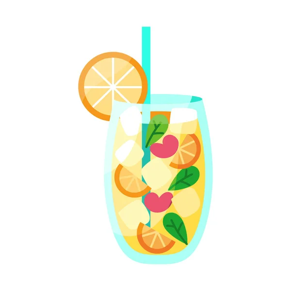 Isolato icona cocktail tropicale con un limone — Vettoriale Stock