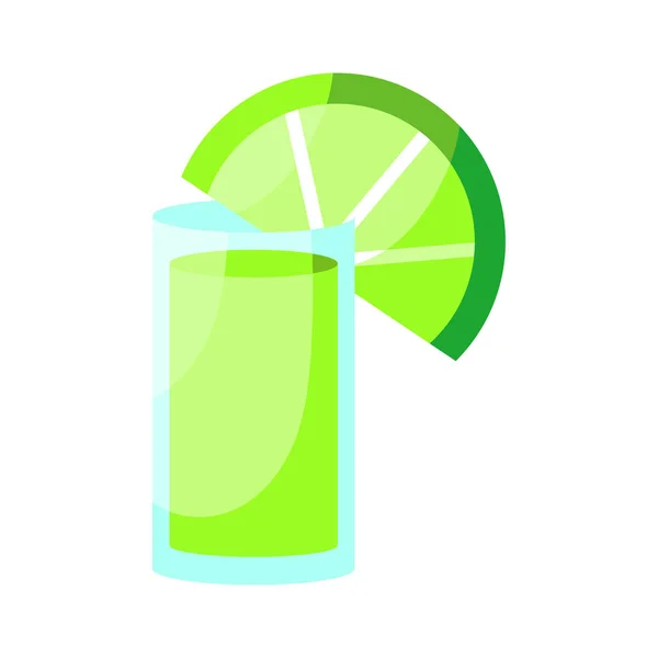 Isolée icône de cocktail tropical avec un citron — Image vectorielle