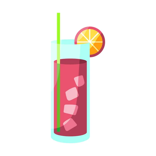 Isolated tropical cocktail icon with a lemon — Stock Vector