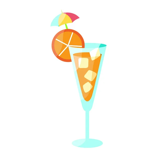 Isolated tropical cocktail icon with a lemon — Stock Vector