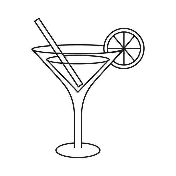 Izolowana ikona koktajlu tropikalnego z cytryną — Wektor stockowy