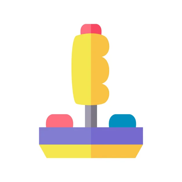 ボタン付きの独立した色のジョイスティックのアイコン — ストックベクタ