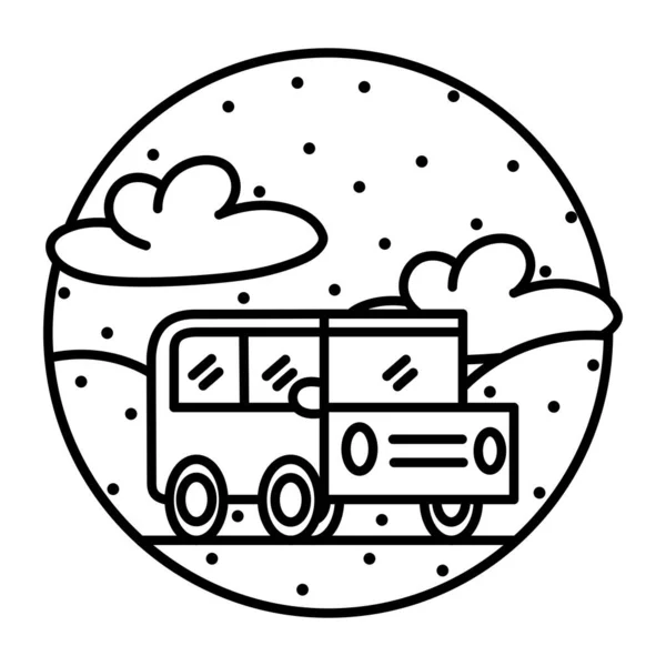 Geïsoleerde camping trip icoon op een sticker — Stockvector