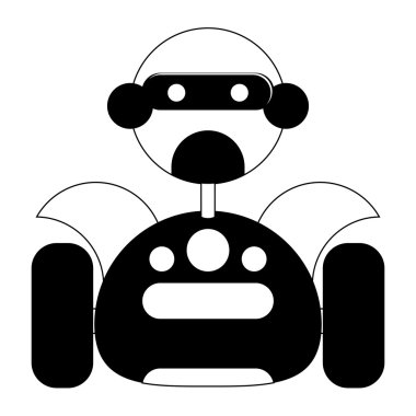 arka planda izole karikatür sevimli robot