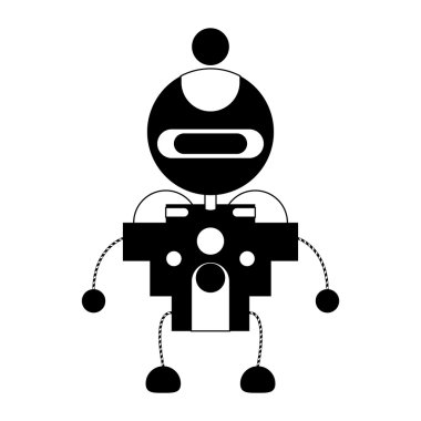 arka planda izole karikatür sevimli robot