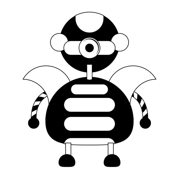 背景に分離された漫画かわいいロボット — ストックベクタ