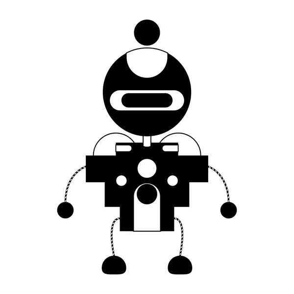 Arka planda izole karikatür sevimli robot — Stok Vektör