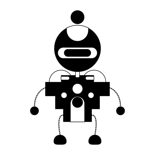 Robot mignon de bande dessinée isolé sur fond — Image vectorielle