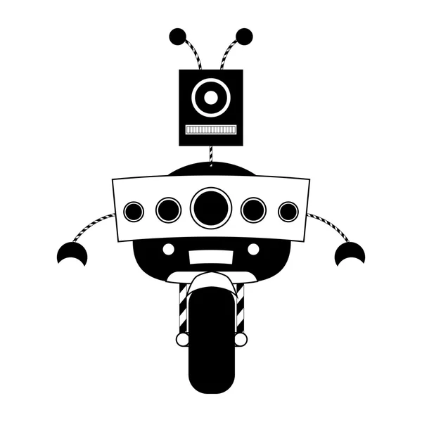 背景に分離された漫画かわいいロボット — ストックベクタ
