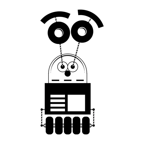 Robot mignon de bande dessinée isolé sur fond — Image vectorielle