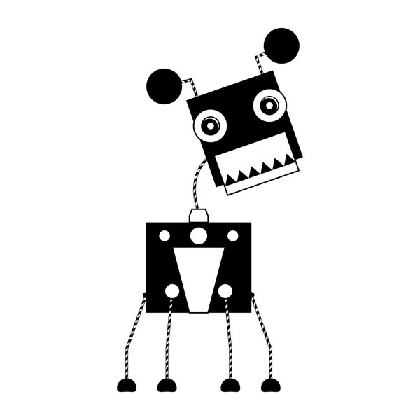 Γελοιογραφία χαριτωμένο ρομπότ που απομονώνονται σε φόντο — Διανυσματικό Αρχείο