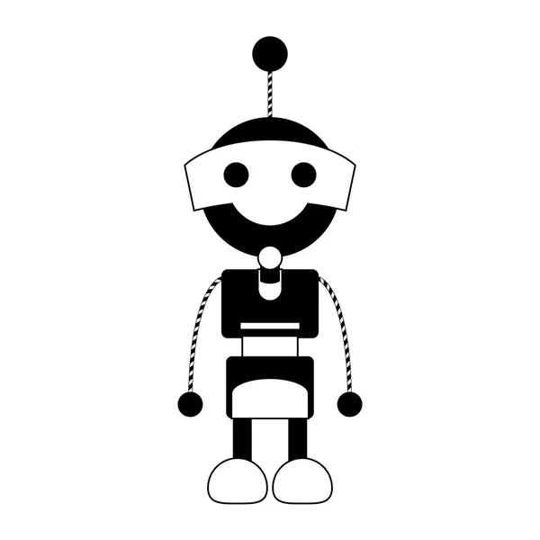 Robot mignon de bande dessinée isolé sur fond — Image vectorielle