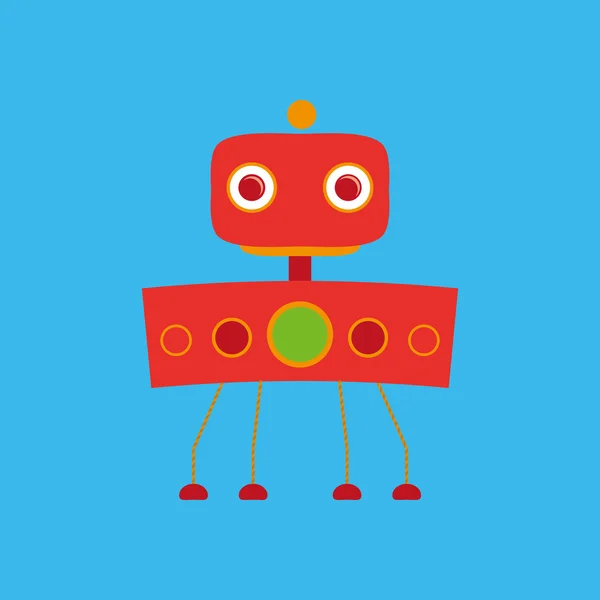 卡通可爱的机器人上背景孤立 — 图库矢量图片
