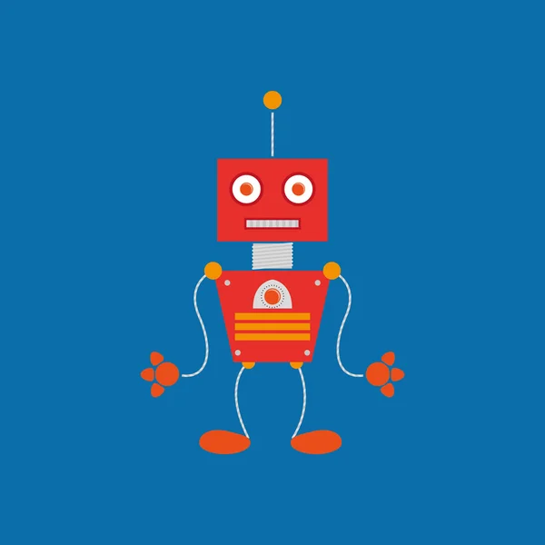 Cartoon Cute Robot Isolated On Background Vector Graphics