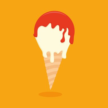 Dondurma illüstrasyon renk arka plan üzerinde izole