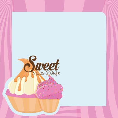 Vektör tatlı arka plan metin için yer ile