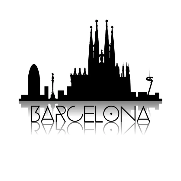 Barcelona a text na bílém pozadí — Stockový vektor