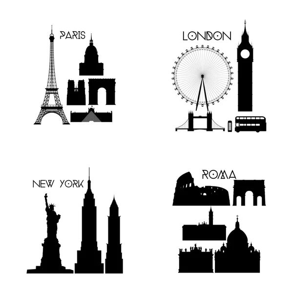 Famous places — Stock Vector