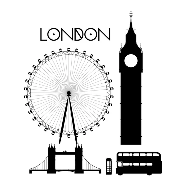 Famous places in london — Stock Vector