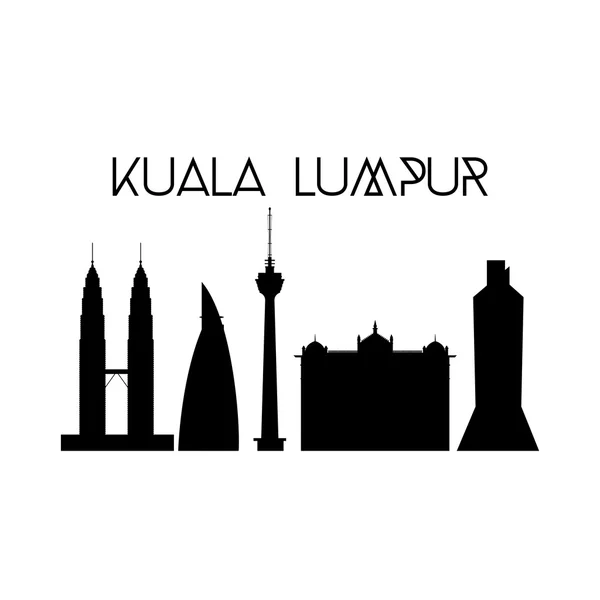 Famous places in kuala lumpur — Stock Vector