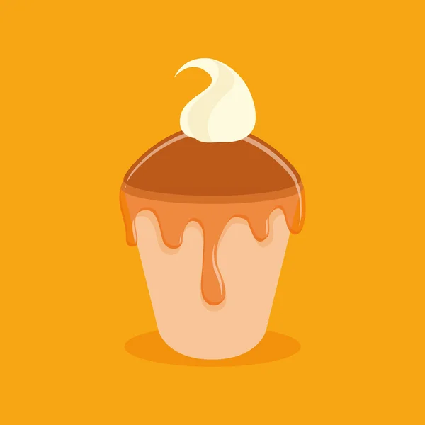 Cupcake Illustration isoliert auf farbigem Hintergrund — Stockvektor