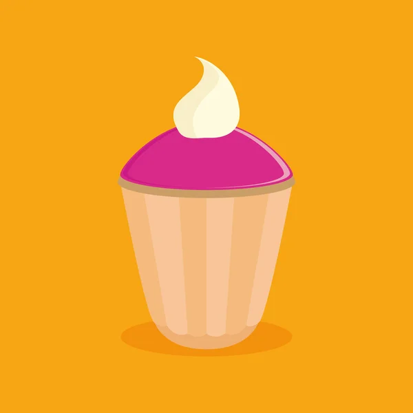 Cupcake Illustration isoliert auf farbigem Hintergrund — Stockvektor