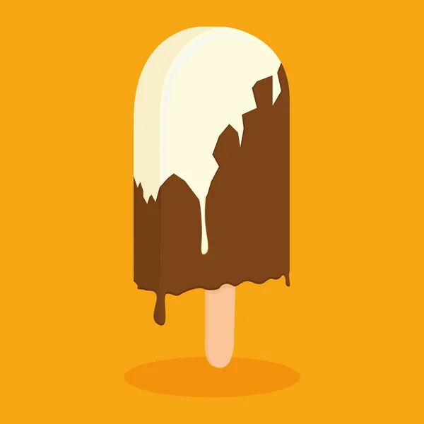 Ilustração de sorvete isolado no fundo da cor — Vetor de Stock
