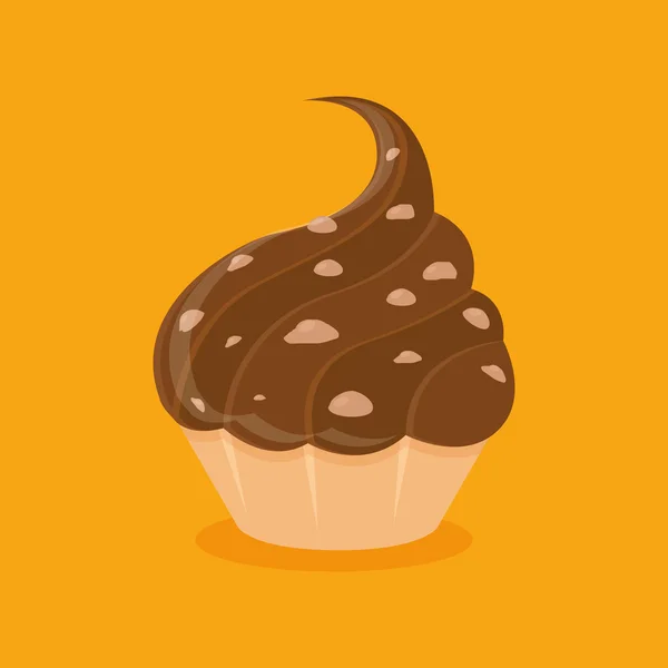 Cupcake Illustration isoliert auf farbigem Hintergrund — Stockvektor