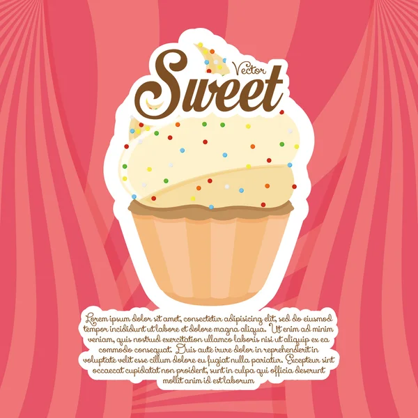 Cupcake illusztráció elszigetelt Color Background — Stock Vector