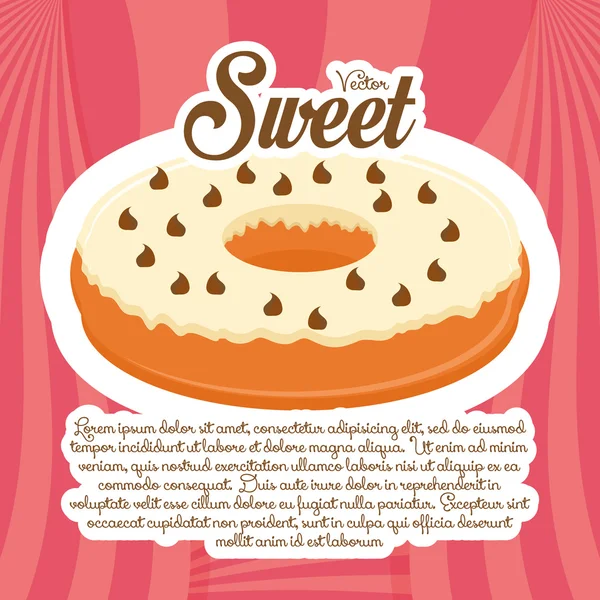 Ilustração Donut isolado em fundo de cor — Vetor de Stock