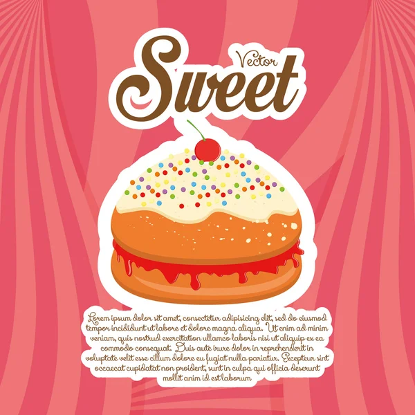 Cupcake illusztráció elszigetelt Color Background — Stock Vector