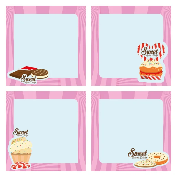 Vector Dessert Backgrounds With Space For Text — Stock Vector