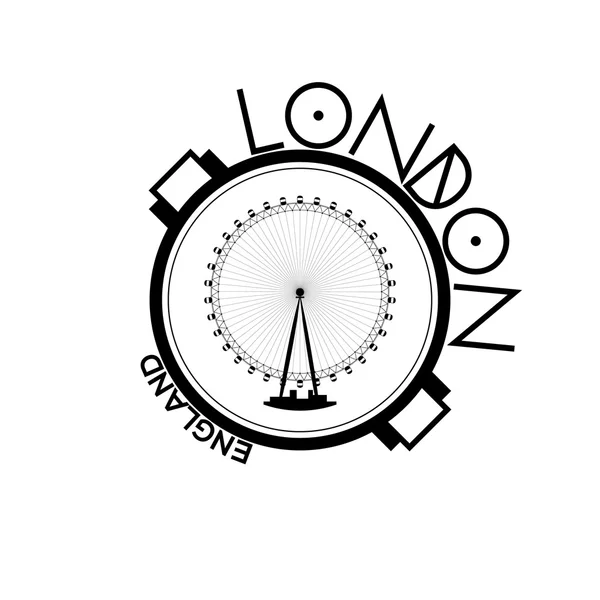 Silhouette noire de l "œil de Londres — Image vectorielle